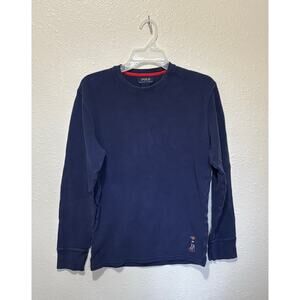 Men’s Polo Ralph Lauren Navy Waffle Knit Thermal USA Bear, size M Medium